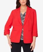 Tahari Asl Plus Size Peak-collar Roll-tab Blazer
