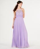 B Darlin Juniors' Beaded-top Pleat-skirt Gown, A Macy's Exclusive Style
