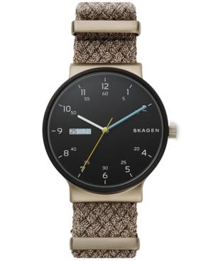 Skagen Men's Ancher Beige Nato Nylon Strap Watch 40mm