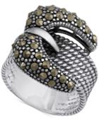 Marcasite Buckle Ring In Sterling Silver