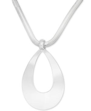 Giani Bernini Polished Open Teardrop Pendant Necklace In Sterling Silver