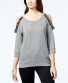 Jessica Simpson Amy Cold-shoulder Embellished Sweater, Only At Macy's