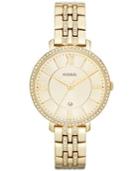 Fossil Women's Jacqueline Gold-tone Stainless Steel Bracelet Watch 36mm Es3547