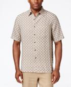 Tasso Elba Men's Silk Linen Tile-print Short-sleeve Classic-fit Shirt, Only At Macy's