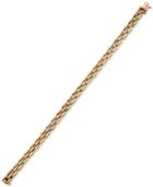 Three Row Link Bracelet In 14k Gold, Made In Italy