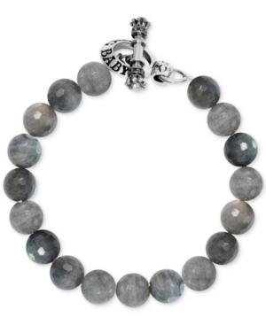 King Baby Men's Labradorite Beaded Bracelet In Sterling Silver