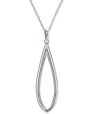 Giani Bernini Polished Open Teardrop Pendant Necklace In Sterling Silver, Only At Macy's