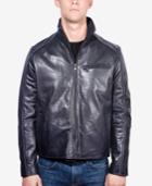 Emanuel Ungaro Men's Antiqued Leather Stand-collar Jacket