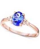 Tanzanite (3/4 Ct. T.w.) And Diamond Accent Ring In 14k White Gold (also Available In 14k Rose Gold)