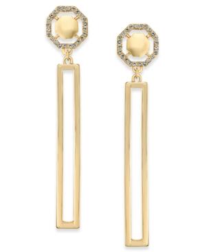 Thalia Sodi Gold-tone Pave Linear Drop Earrings, Created For Macy's
