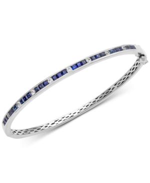 Sapphire (1-7/8 Ct. T.w.) & White Sapphire (1/3 Ct. T.w.) Bangle Bracelet In Sterling Silver