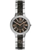 Fossil Women's Virginia Dark Pearlized Acetate And Stainless Steel Bracelet Watch 30mm Es3918
