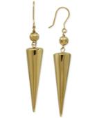 Triangle Cone Drop Earrings In 14k Gold