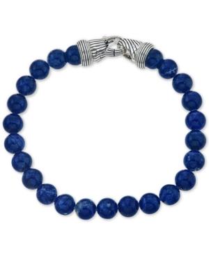 Esquire Men's Jewelry Sodalite (8mm) Beaded Bracelet In Sterling Silver