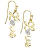 Victoria Townsend 18k Gold Over Sterling Silver Earrings, Diamond Accent Love Script Earrings