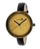 Earth Wood Yosemite Leather-band Watch Olive 39mm