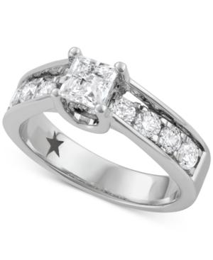 Macy's Star Signature Diamond Engagement Ring (1-1/2 Ct. T.w.) In 14k White Gold