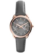 Fossil Women's Tailor Gray Leather Strap Watch 34mm Es3913