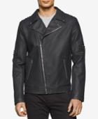 Calvin Klein Men's Faux-leather Asymmetric Moto Jacket