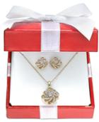 Diamond Love Knot Jewelry Set In 10k Gold (1/10 Ct. T.w.)