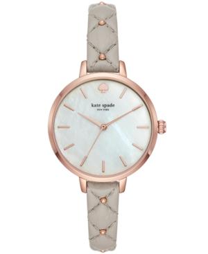 Kate Spade New York Women's Metro Gray Leather Strap Watch 34mm