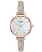 Kate Spade New York Women's Metro Gray Leather Strap Watch 34mm