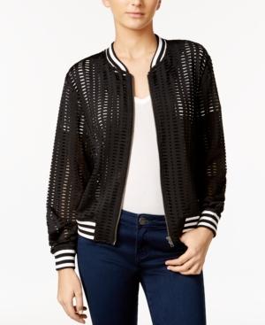 Bcx Juniors' Laser-cutout Bomber Jacket