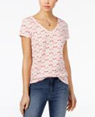 Maison Jules Cotton Bow-print T-shirt, Only At Macy's