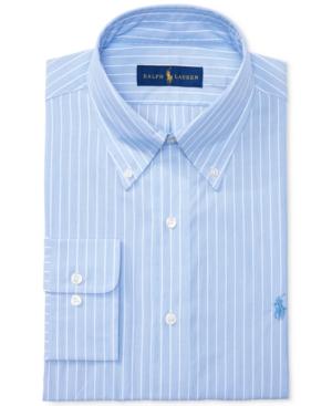 Polo Ralph Lauren Men's Classic/regular Fit Pinpoint Blue Stripe Poplin Dress Shirt