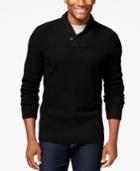 Alfani Black Textured Shawl-collar Sweater, Only At Macy's