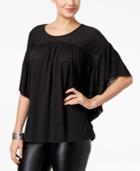 Style & Co Flutter-sleeve Poncho Top, Created For Macy's