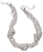 Charter Club Silver-tone Multi-chain Knotted Statement Necklace, 17 + 2 Extender, Created For Macy's