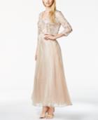 Tahari Asl Sequined Pleated Gown And Jacket