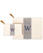 Cathy's Concepts Personalized Gray Stitched Stripe Small Clutch Set