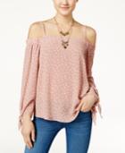 Polly & Esther Juniors' Cold-shoulder Polka-dot Top
