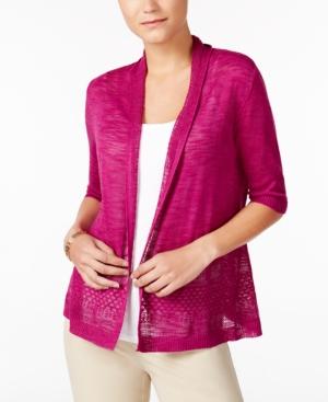 Charter Club Crochet-trim Open-front Cardigan, Created For Macy's