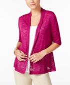 Charter Club Crochet-trim Open-front Cardigan, Created For Macy's