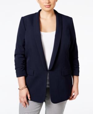 Tahari Asl Plus Size Crepe Boyfriend Jacket