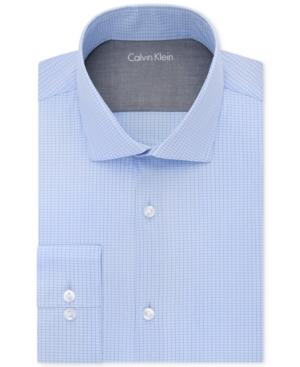 Calvin Klein X Extra Slim-fit English Blue Mini Check Dress Shirt
