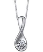 Sirena Diamond Swirl Pendant Necklace In (1/5 Ct. T.w.) In 14k White Gold