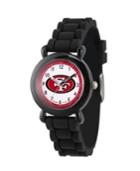 Gametime Nfl San Francisco 49ers Kids' Black Plastic Time Teacher Watch