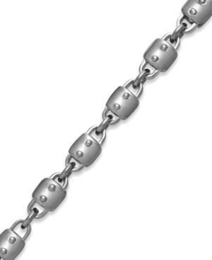 Men's Cylinder Link Bracelet In Stainless Steel
