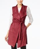 Grace Elements Faux-suede Belted Trench Vest