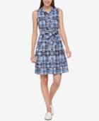 Tommy Hilfiger Cotton Patchwork Plaid Ruffled Dress, Created For Macy's