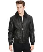 Kenneth Cole Reaction Pleather Bomber With Faux Fur Collar