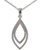Giani Bernini Cubic Zirconia Pave Double Marquise-shape Pendant Necklace In Sterling Silver, Created For Macy's