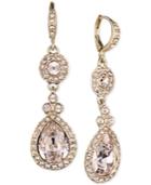 Givenchy Gold-tone Crystal And Pave Double Drop Earrings