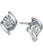 Sirena Diamond Twist Stud Earrings (1/3 Ct. T.w.) In 14k White Gold