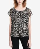 Calvin Klein Chiffon Leopard-print Top