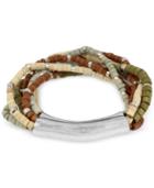 Robert Lee Morris Soho Silver-tone Multi-row Beaded Stretch Bracelet